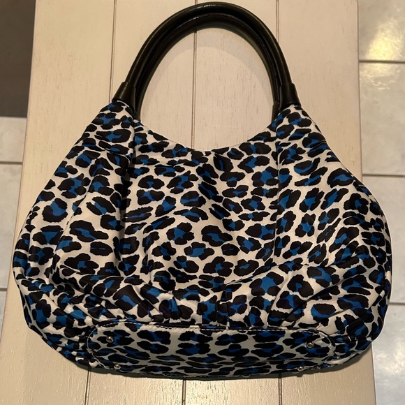 Kate Spade Stevie Shoulder Bag in a Blue and Black Leopard Print - Picture 2 of 3